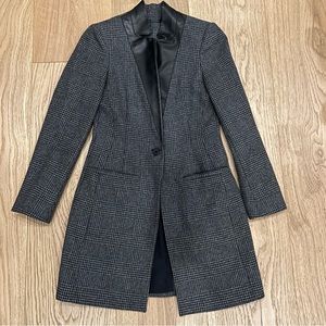 All Saints Lorie Lia houndstooth wool gray coat
